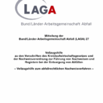 Titelseite der LAGA-Mitteilung 27 zur Nachweisführung im Abfallrecht (Stand 16.12.2024)