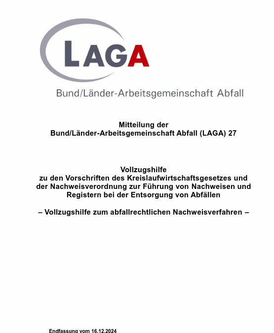 Neuer Standard für Abfallnachweise: Die aktualisierte LAGA-Mitteilung 27